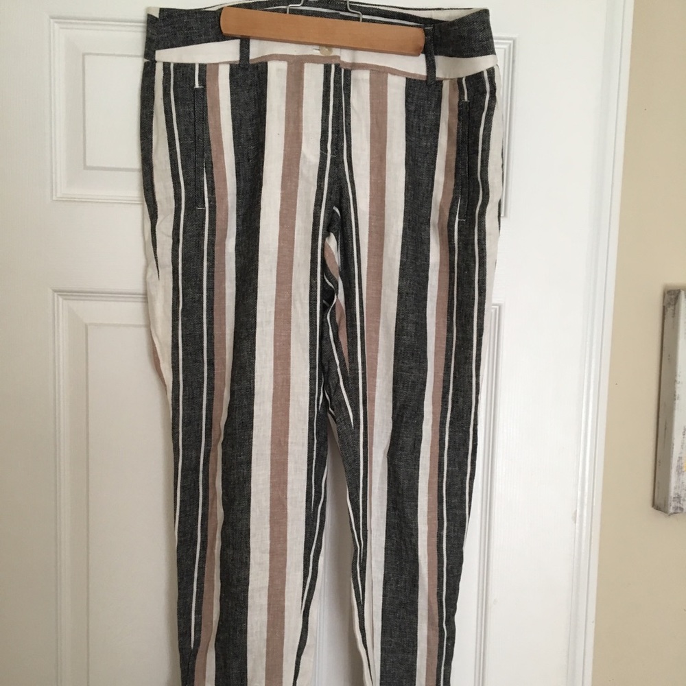 LOFT size 4 Marisa Striped Cropped Trousers
